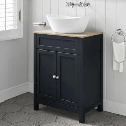 Butler & Rose Catherine 600mm Floorstanding Vanity Unit with Country Oak-Effect Countertop
