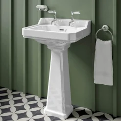 Butler & Rose Catherine 560mm Full Pedestal & Basin - 2 Tap Hole