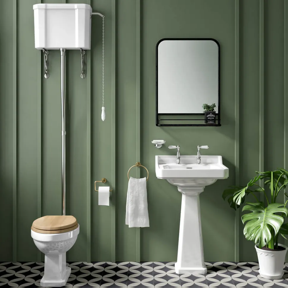 Butler & Rose Catherine 560mm Full Pedestal & Basin - 2 Tap Hole