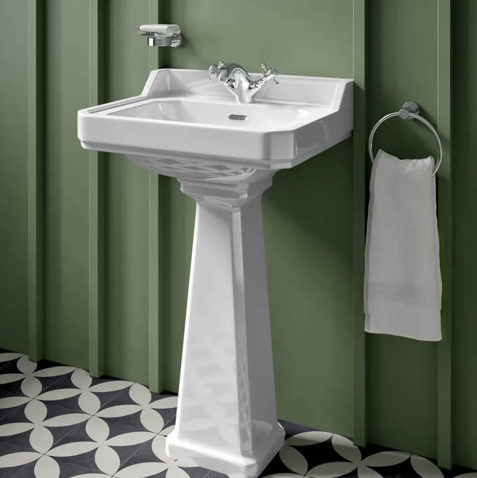Butler & Rose Catherine 600mm Full Pedestal & Basin - 1 Tap Hole
