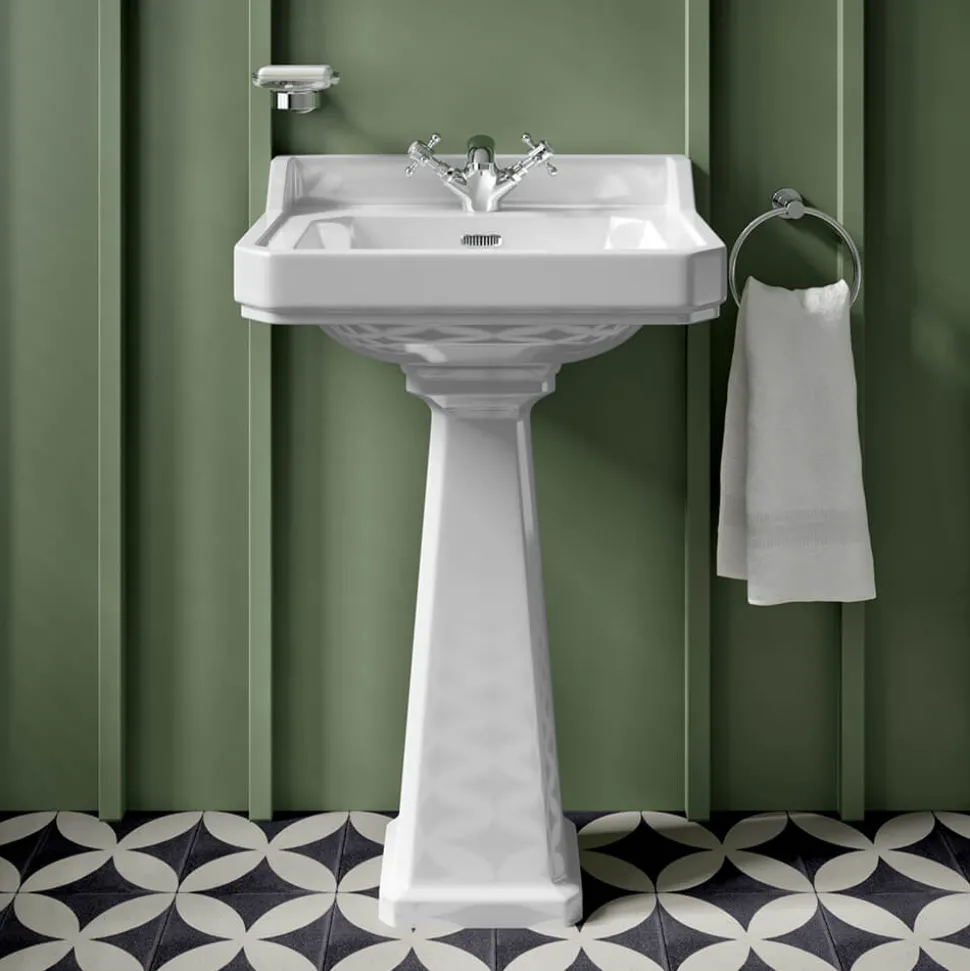 Butler & Rose Catherine 600mm Full Pedestal & Basin - 1 Tap Hole
