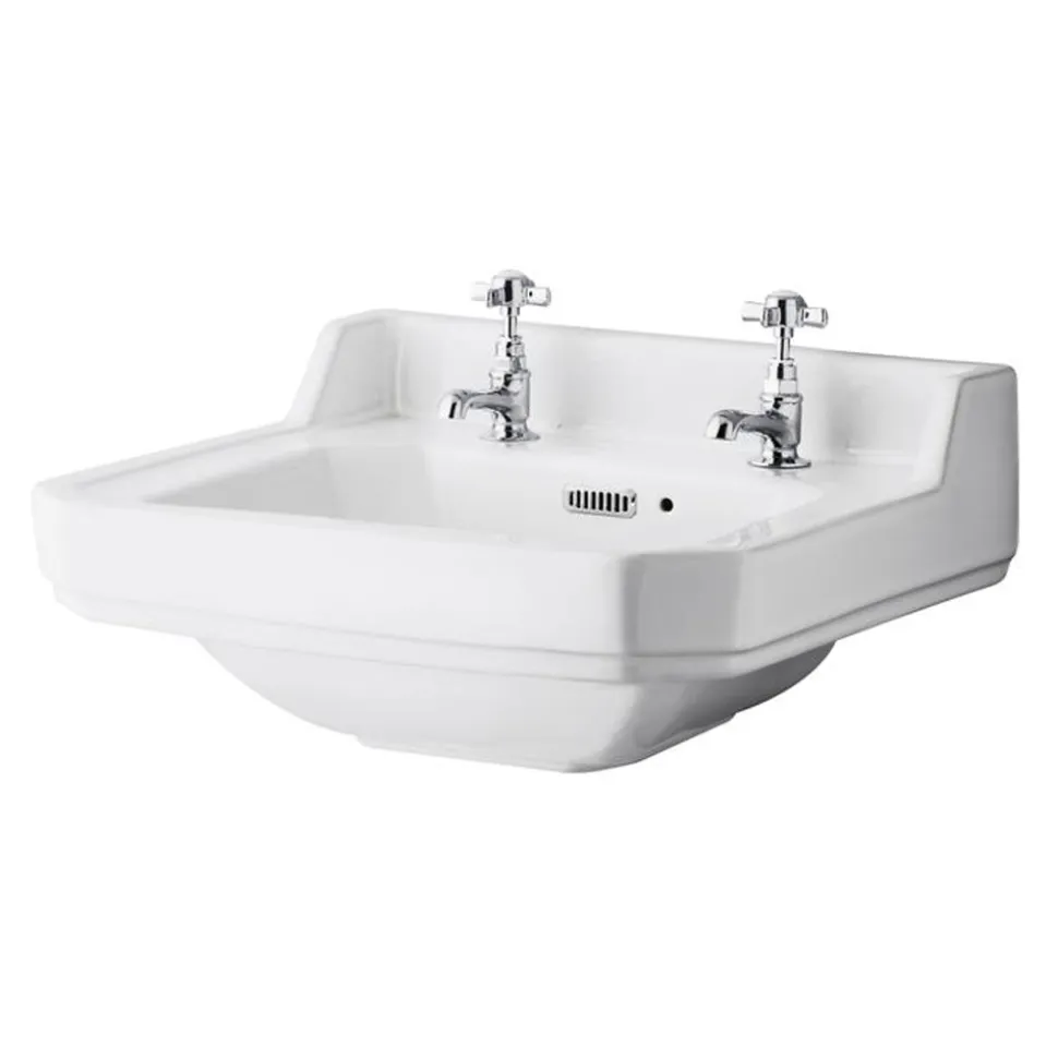 Butler & Rose Catherine 500mm Full Pedestal & Basin - 2 Tap Hole
