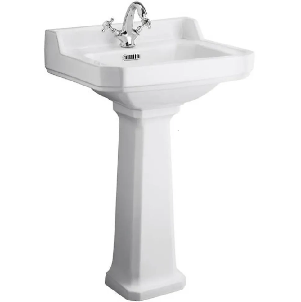 Butler & Rose Catherine 560mm Full Pedestal & Basin - 1 Tap Hole