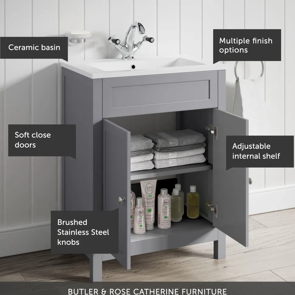 Butler & Rose Catherine Traditional Floorstanding Vanity Unit with Basin
