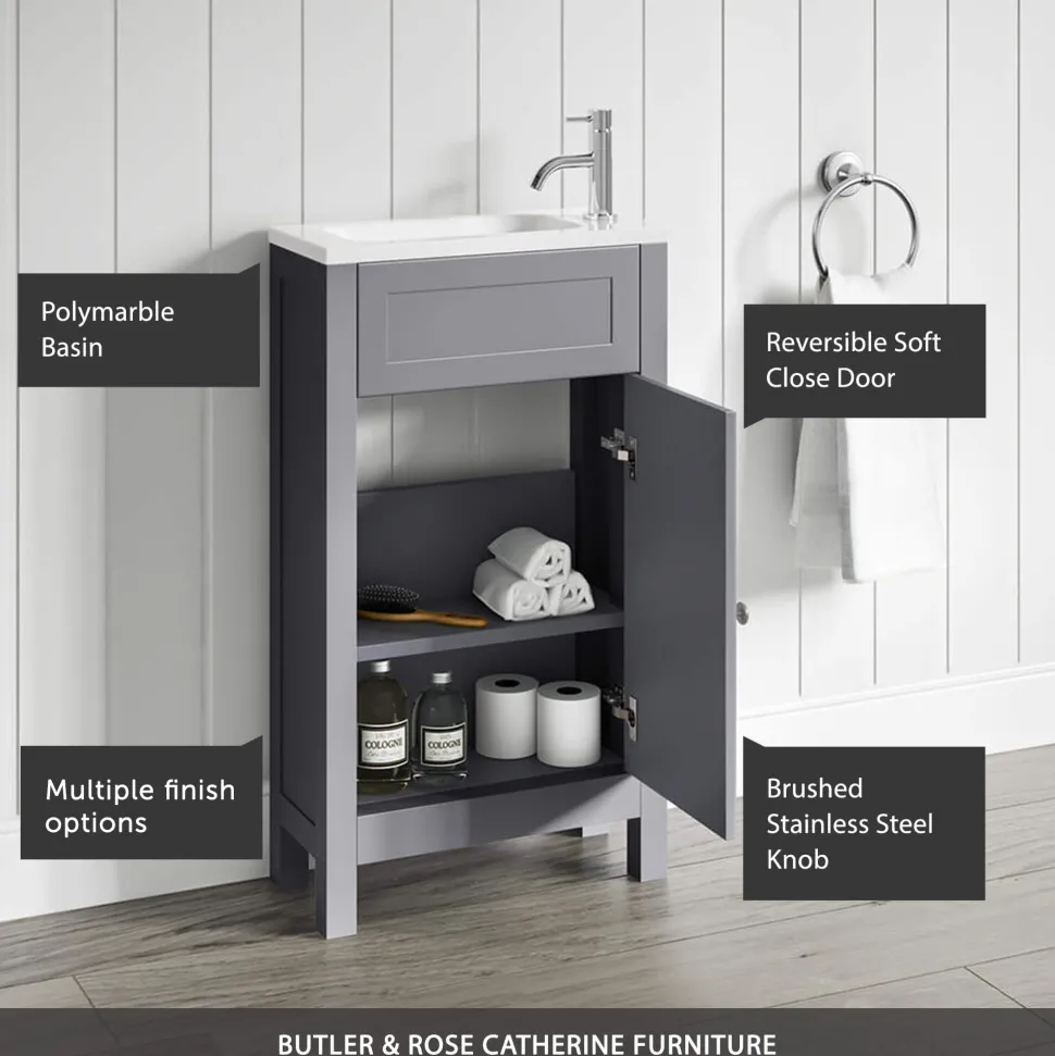 Butler & Rose Catherine Traditional 460mm Cloakroom Vanity Unit with Basin