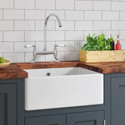 Butler & Rose Ceramic Fireclay Belfast / Butler Kitchen Sink - 595 x 450mm