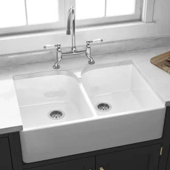 Butler & Rose Ceramic Fireclay Double Belfast Kitchen Sink - 795 x 500mm