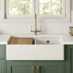 Butler & Rose Ceramic Fireclay Workstation Double Belfast Kitchen Sink & Accessories - 795 x 500mm