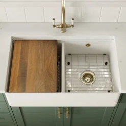 Butler & Rose Ceramic Fireclay Workstation Double Belfast Kitchen Sink & Accessories - 795 x 500mm