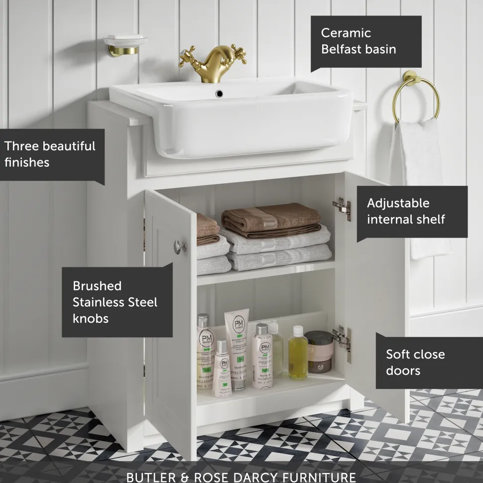 Butler & Rose Darcy Traditional Floorstanding Vanity Unit with Belfast Basin