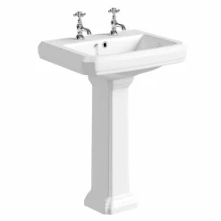 Butler & Rose Darcy Traditional 2 Tap Hole 585mm Basin & Full Pedestal