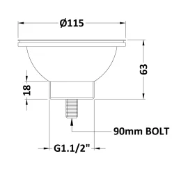 Butler & Rose Deep Basket Strainer Waste for Ceramic Sinks