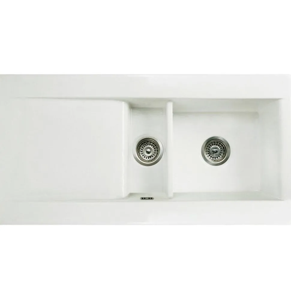 Butler & Rose Dream 1.5 Bowl White Ceramic Fireclay Kitchen Sink & Victoria Traditional Kitchen Mixer Tap