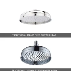 Butler & Rose Edith Concealed Shower Valve, Fixed Shower Head & Slide Rail Kit