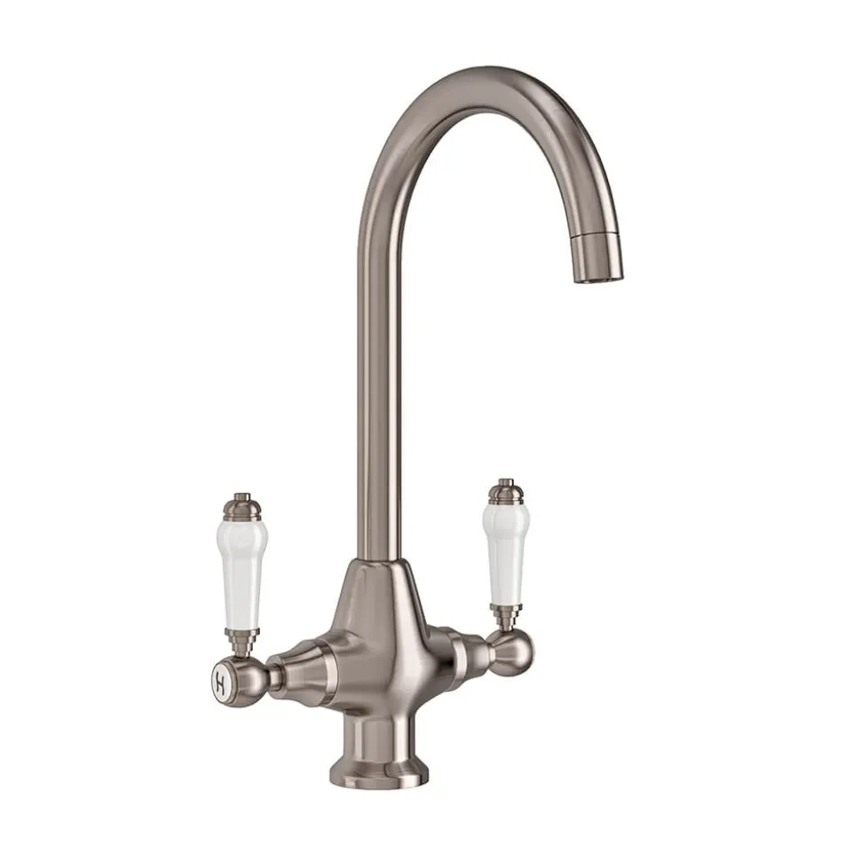 Butler & Rose Elizabeth Traditional Mono Kitchen Mixer - Brushed Nickel