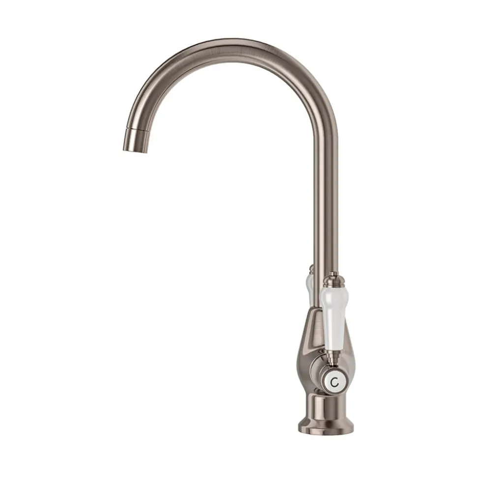 Butler & Rose Elizabeth Traditional Mono Kitchen Mixer - Brushed Nickel