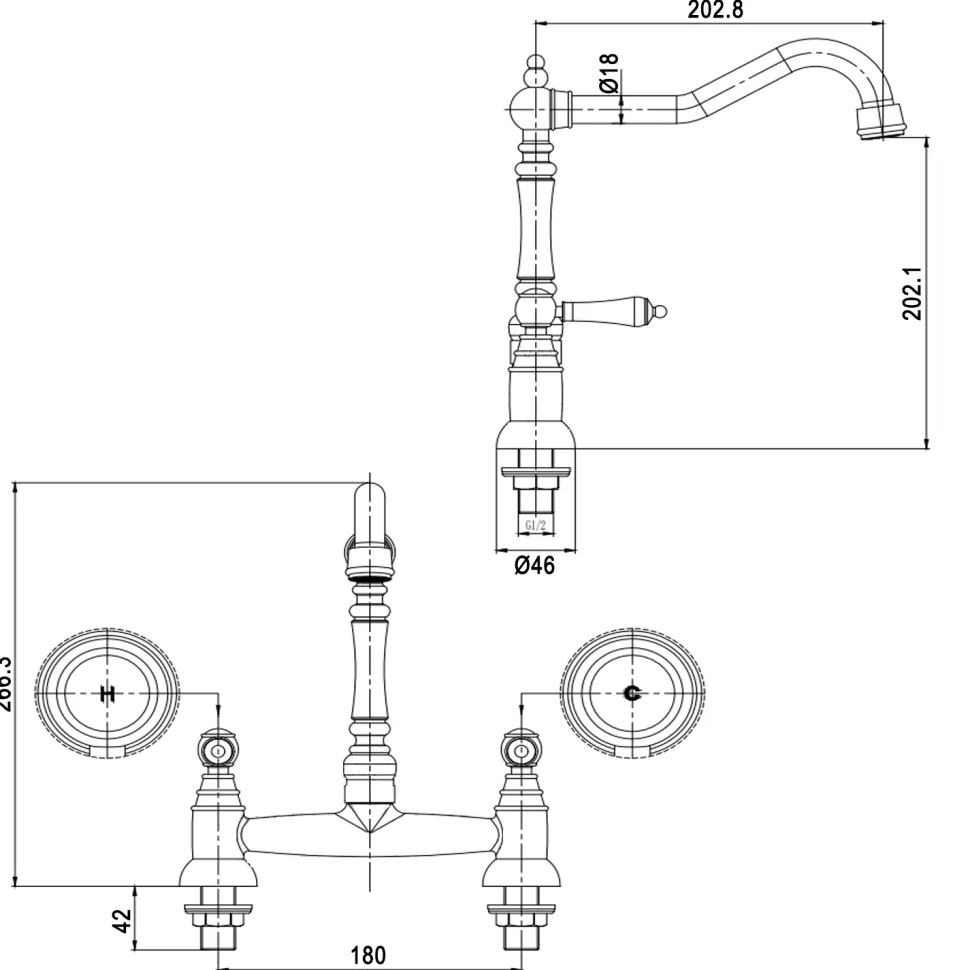 Butler & Rose Francis Bridge Kitchen Mixer Tap