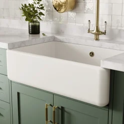 Butler & Rose Heavy Duty Large Belfast / Butler Ceramic Fireclay Kitchen Sink - 795 x 500mm