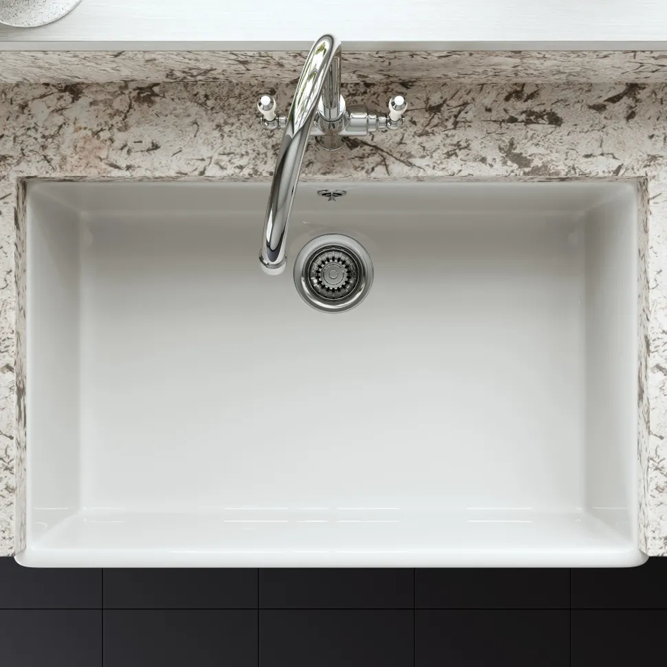 Butler & Rose Large Belfast / Butler Ceramic Fireclay Kitchen Sink - 795 x 500mm