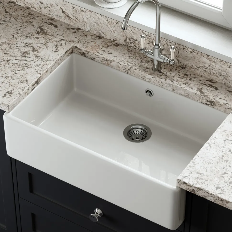 Butler & Rose Large Belfast / Butler Ceramic Fireclay Kitchen Sink - 795 x 500mm