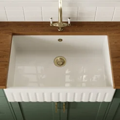 Butler & Rose Large Fluted Ceramic Fireclay Belfast / Butler Kitchen Sink - 795 x 500mm