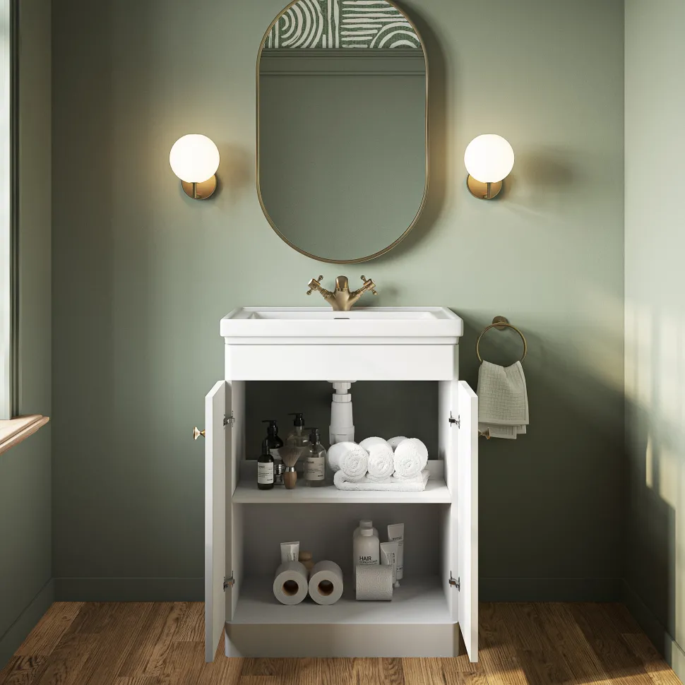 Butler & Rose Ophelia 600mm Floorstanding 2 Door Vanity Unit & Basin