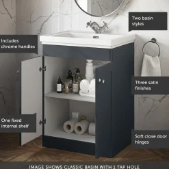 Butler & Rose Ophelia 600mm Floorstanding 2 Door Vanity Unit & Basin