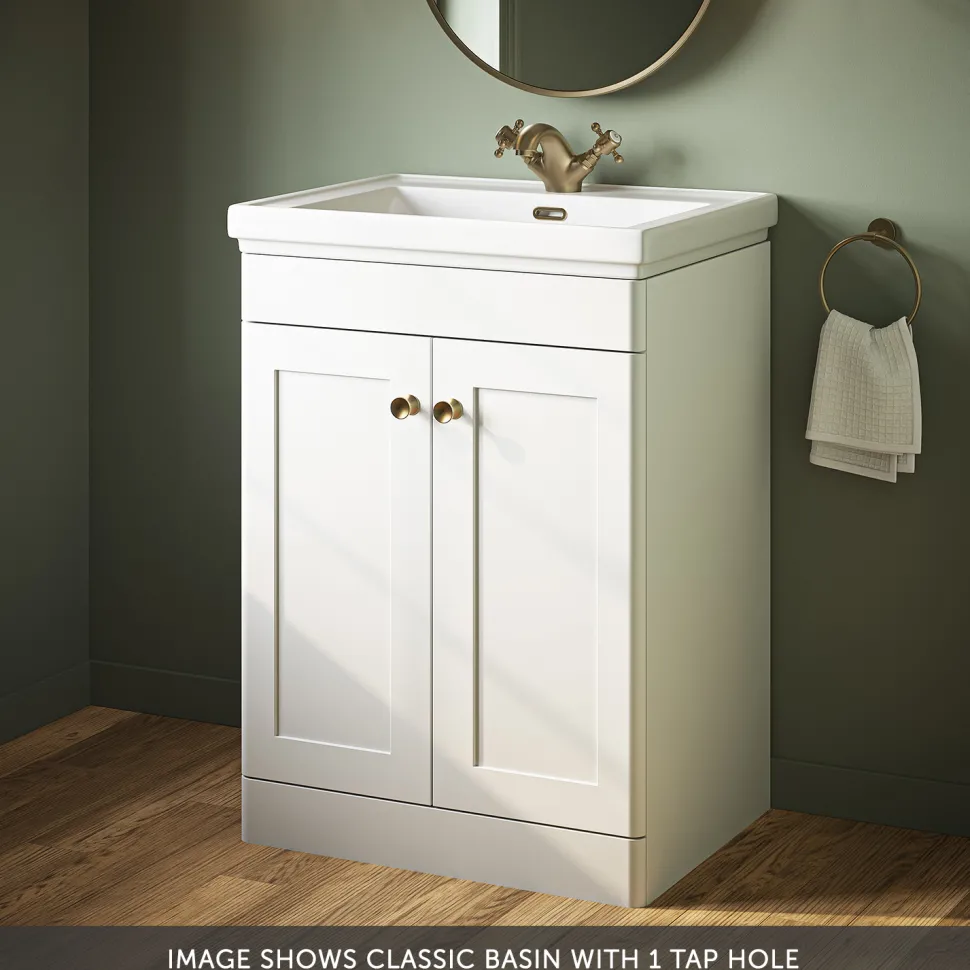 Butler & Rose Ophelia 600mm Floorstanding 2 Door Vanity Unit & Basin