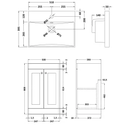 Butler & Rose Ophelia 500mm Floorstanding 2 Door Vanity Unit & Basin