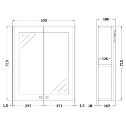 Butler & Rose Ophelia 600mm Mirrored Cabinet