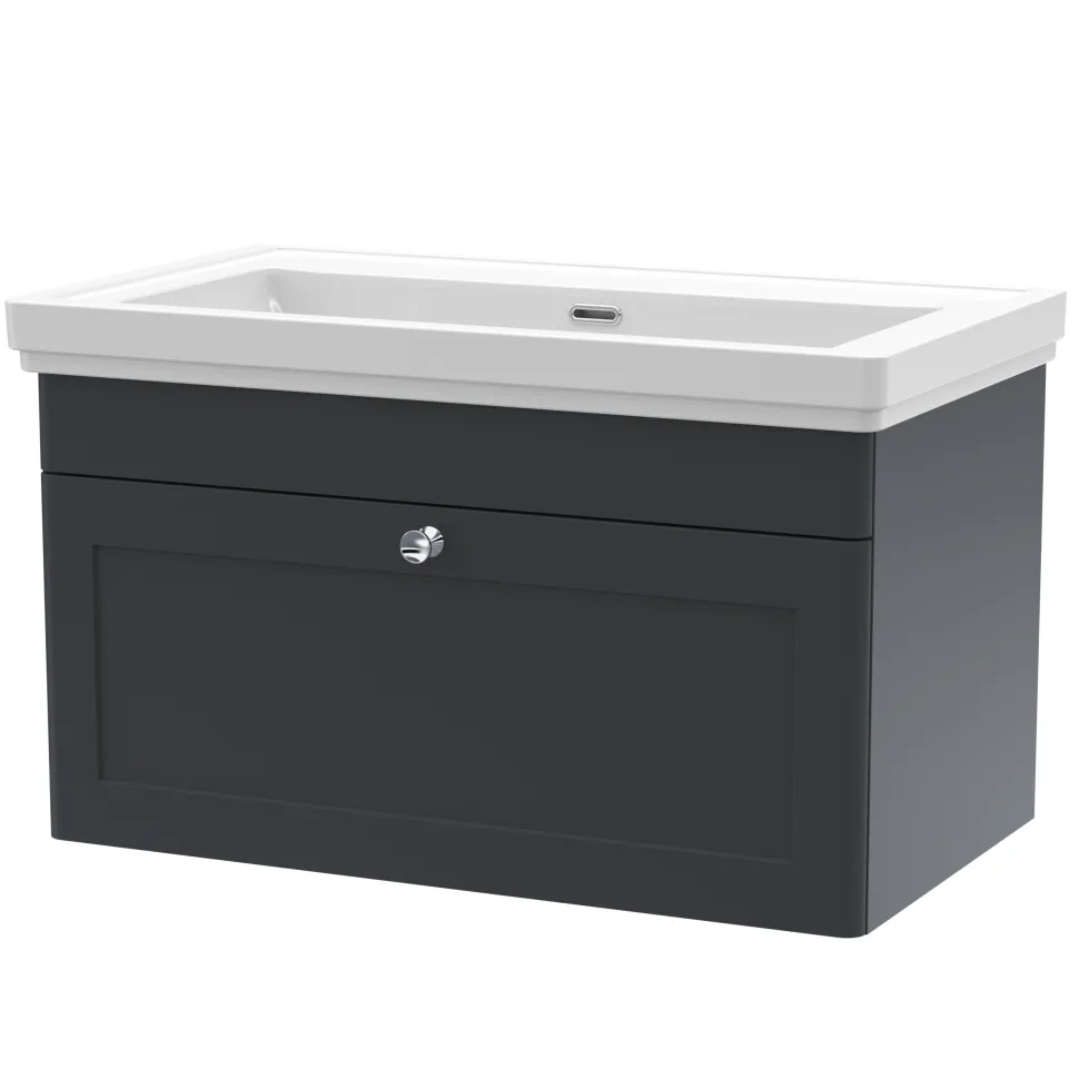 Butler & Rose Ophelia 800mm Wall Mounted 1 Drawer Vanity Unit & Basin