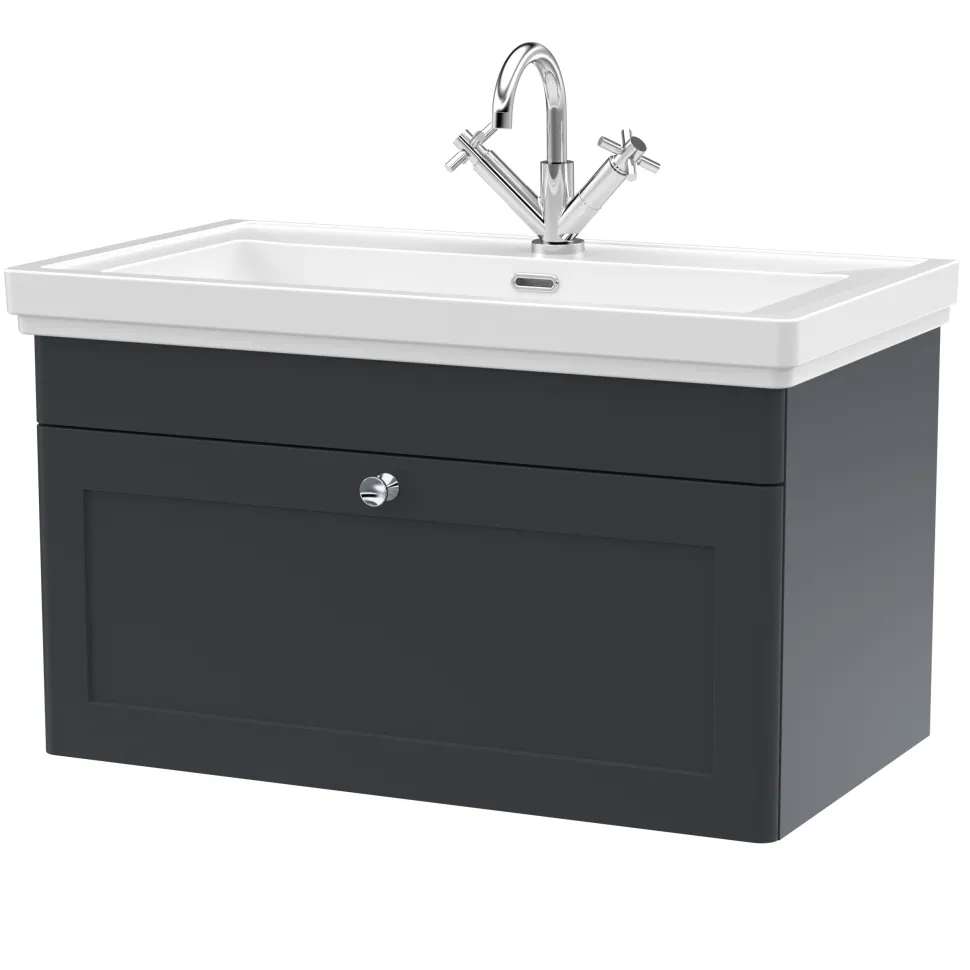 Butler & Rose Ophelia 800mm Wall Mounted 1 Drawer Vanity Unit & Basin