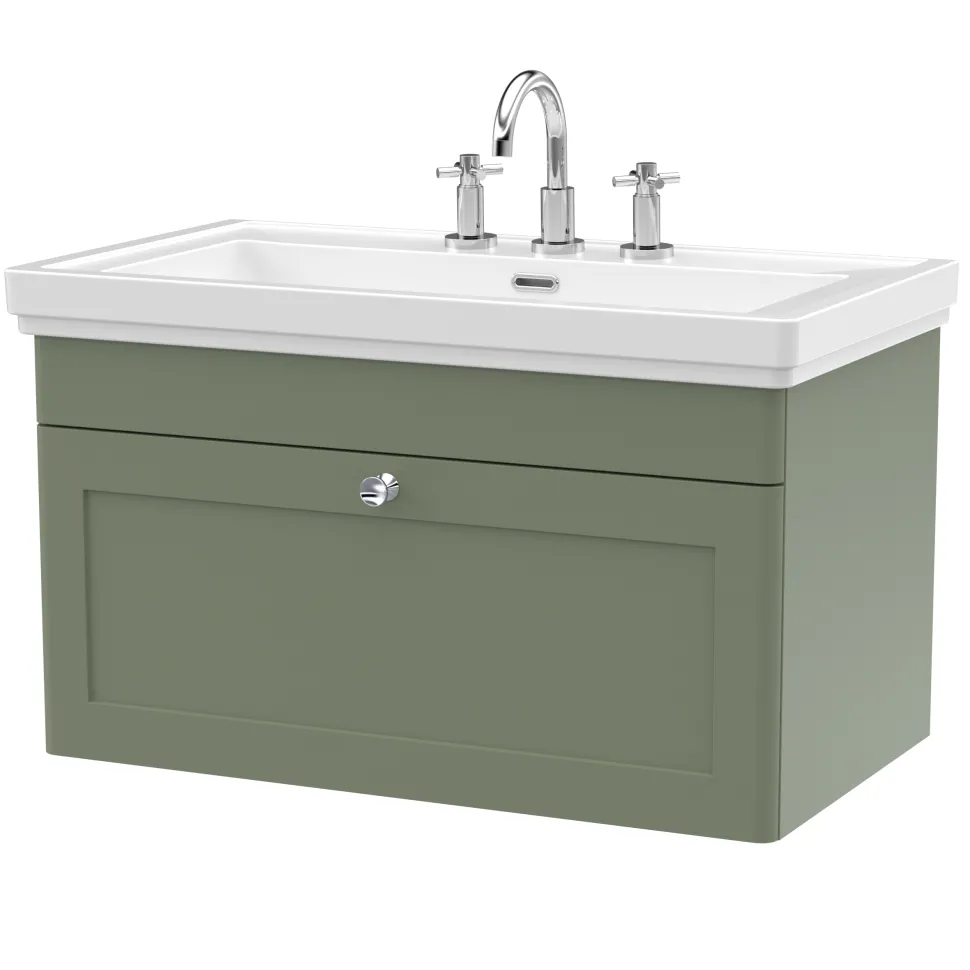 Butler & Rose Ophelia 800mm Wall Mounted 1 Drawer Vanity Unit & Basin