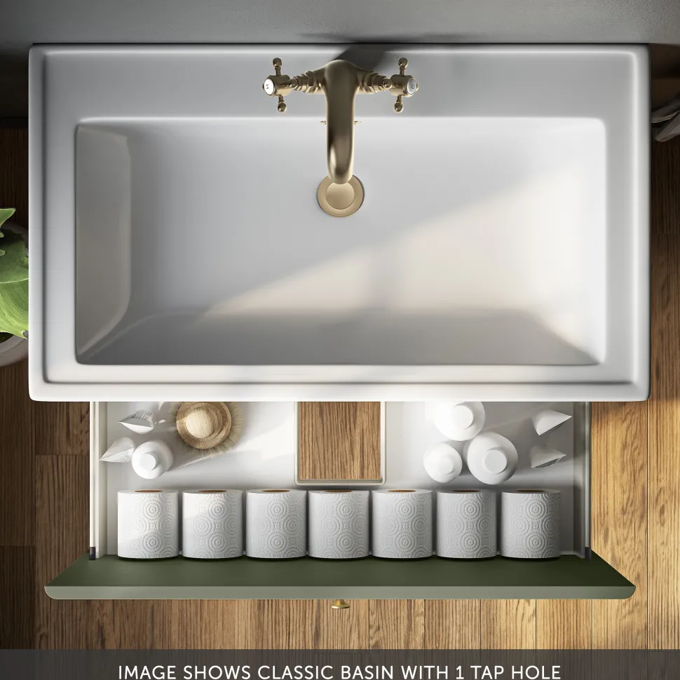 Butler & Rose Ophelia 800mm Wall Mounted 1 Drawer Vanity Unit & Basin