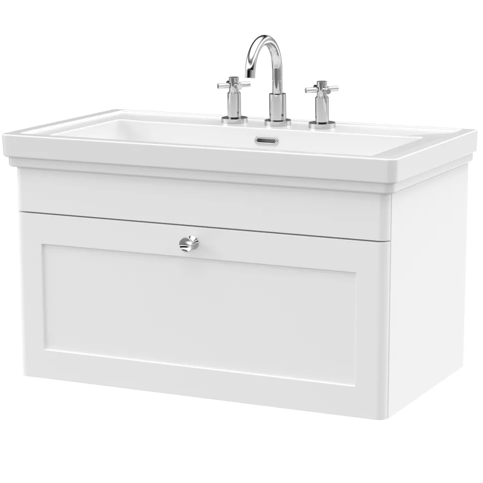 Butler & Rose Ophelia 800mm Wall Mounted 1 Drawer Vanity Unit & Basin