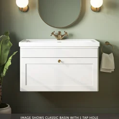 Butler & Rose Ophelia 800mm Wall Mounted 1 Drawer Vanity Unit & Basin