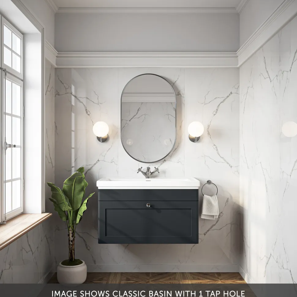 Butler & Rose Ophelia 800mm Wall Mounted 1 Drawer Vanity Unit & Basin