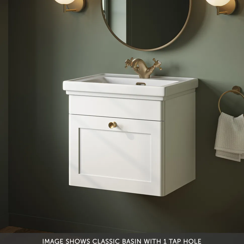 Butler & Rose Ophelia 500mm Wall Mounted 1 Drawer Vanity Unit & Basin