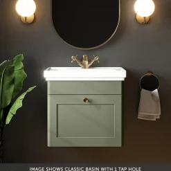 Butler & Rose Ophelia 500mm Wall Mounted 1 Drawer Vanity Unit & Basin