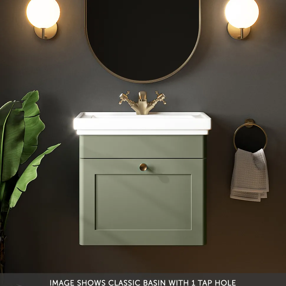 Butler & Rose Ophelia 500mm Wall Mounted 1 Drawer Vanity Unit & Basin