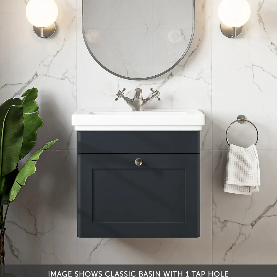 Butler & Rose Ophelia 500mm Wall Mounted 1 Drawer Vanity Unit & Basin