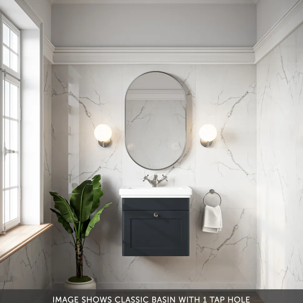 Butler & Rose Ophelia 500mm Wall Mounted 1 Drawer Vanity Unit & Basin