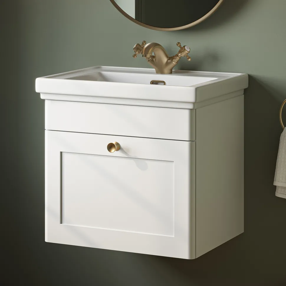 Butler & Rose Ophelia 500mm Wall Mounted 1 Drawer Vanity Unit & Basin