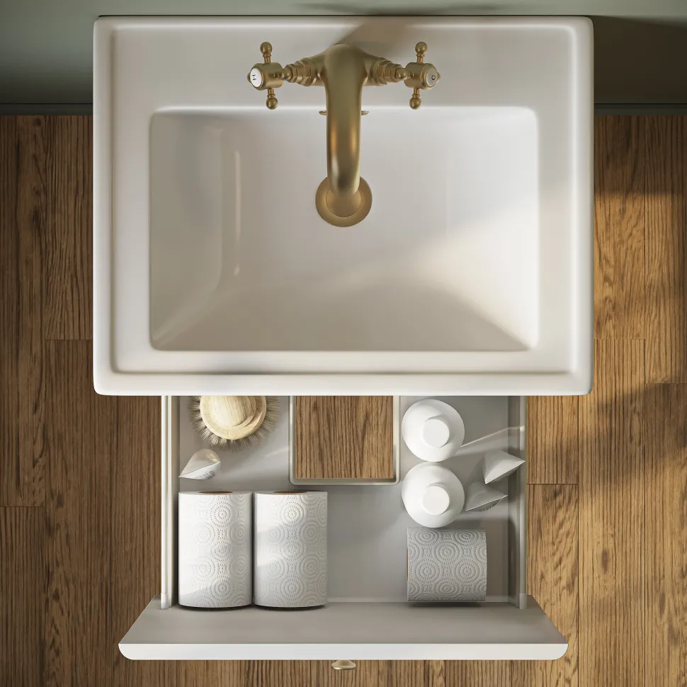 Butler & Rose Ophelia 500mm Wall Mounted 1 Drawer Vanity Unit & Basin