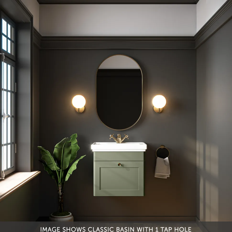 Butler & Rose Ophelia 500mm Wall Mounted 1 Drawer Vanity Unit & Basin