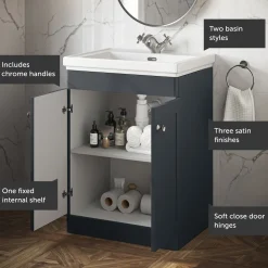 Butler & Rose Ophelia Traditional Toilet & 600mm Floorstanding Vanity Unit Bathroom Suite