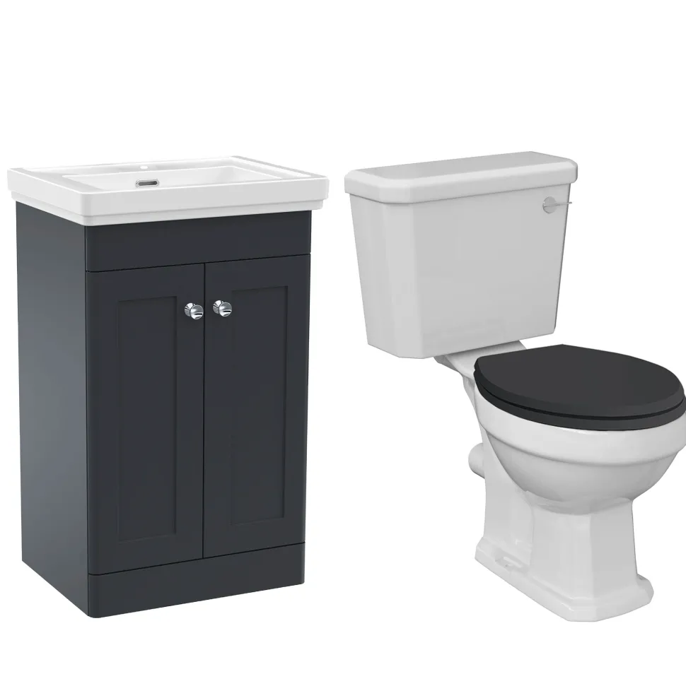 Butler & Rose Ophelia Traditional Toilet & 500mm Floorstanding Vanity Unit Bathroom Suite