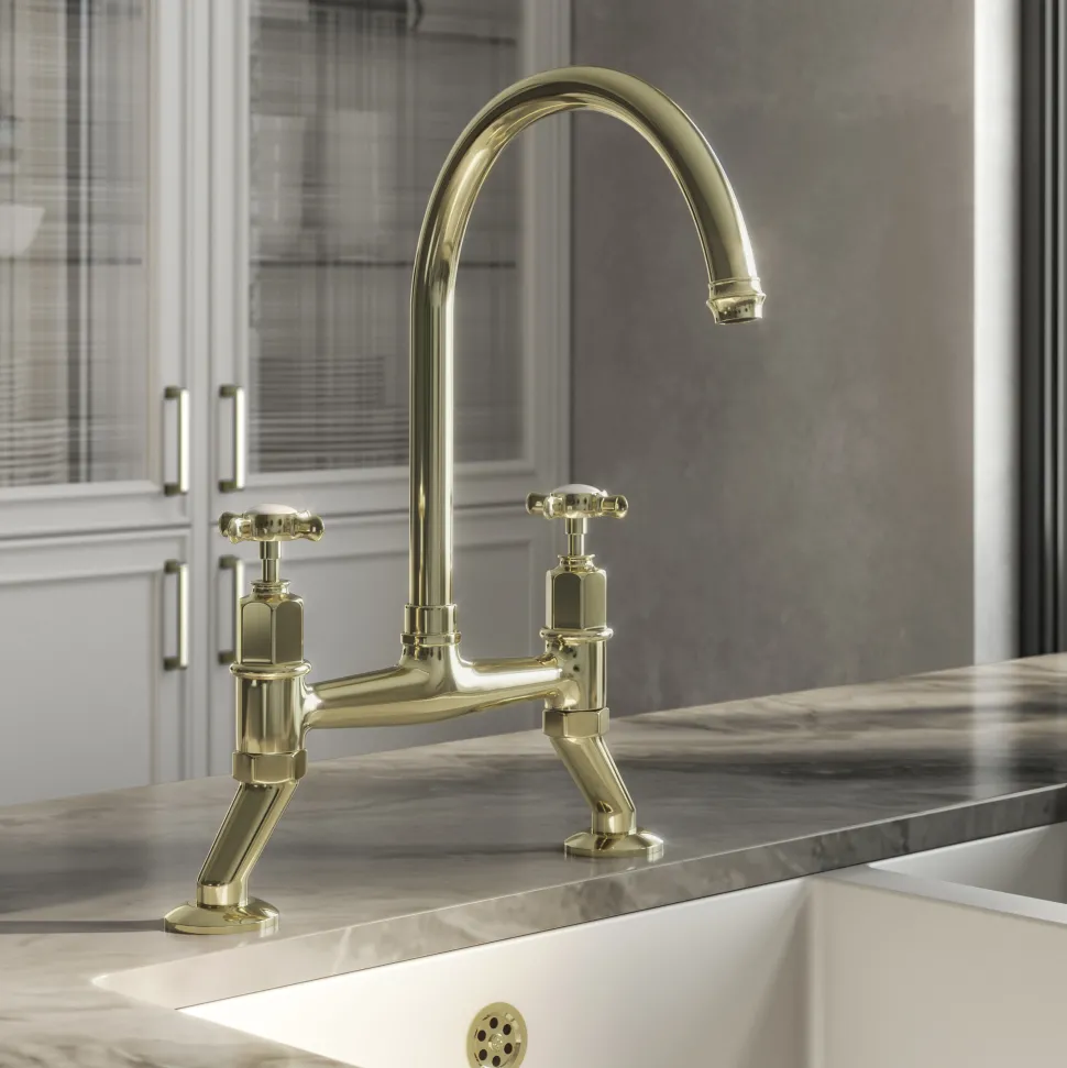Butler & Rose Rosalyn Crosshead Kitchen Bridge Kitchen Mixer Tap