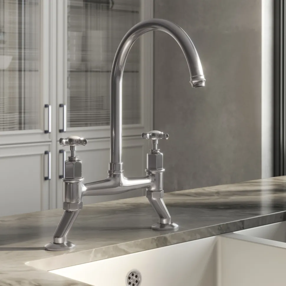Butler & Rose Rosalyn Crosshead Kitchen Bridge Kitchen Mixer Tap
