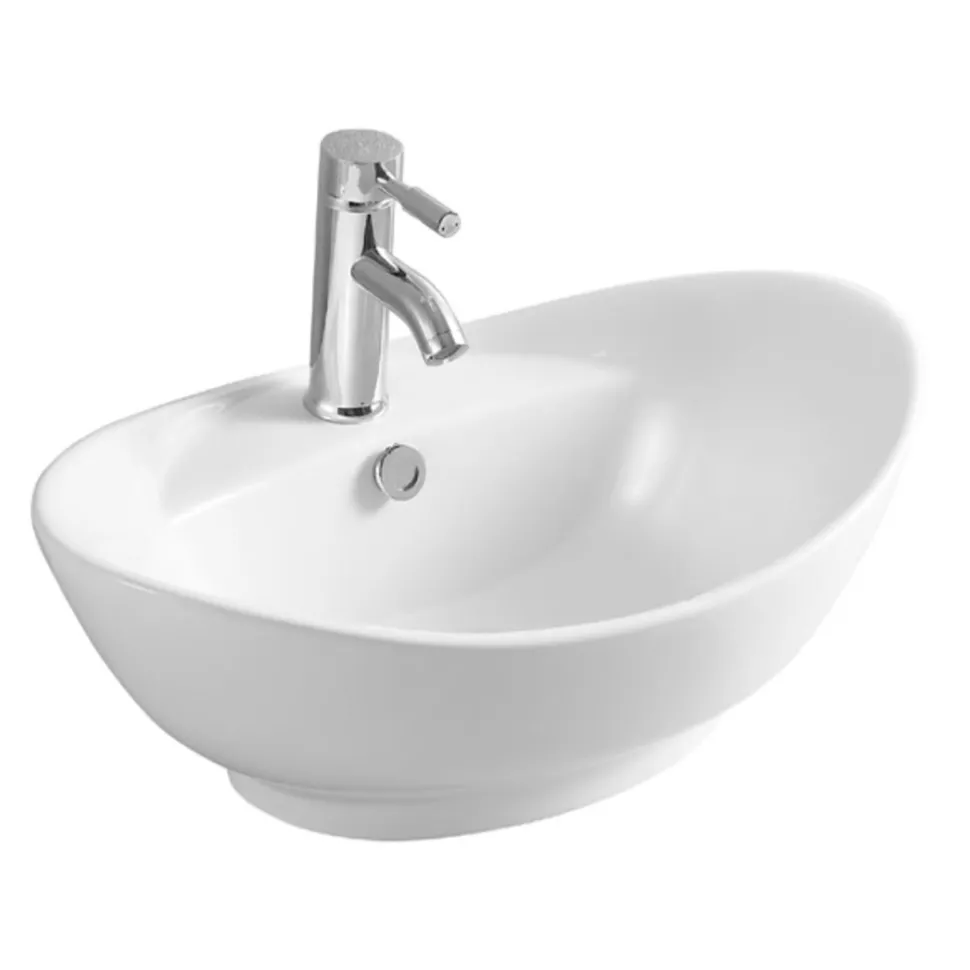 Butler & Rose 1 Tap Hole Ceramic Oval Countertop Basin - 590mm